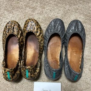 Tieks leopard and slate grey croc (2 pairs)